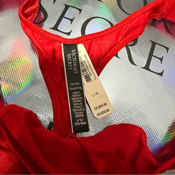 Victoria’s Secret Red Shine Strap Thong Panty - Picture 2 of 3